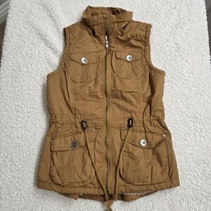 YMI Tan Utility Vest Pockets Outdoors‎ Women Small